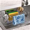 WeBeqer Porta Spugne Lavello Cucina Acciaio Inox 304, 5 in1 Organizer Adesivo | Metallo Scolapiatti da Lavello con Porta Stracci, Montaggio Senza Foratura su Piastrelle, Marmo, Vetro, Metallo e Legno
