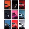 Komergave 9 Pezzi Poster Auto SuperCar Stampe d'Arte su Tela per Pareti Auto da Corsa Sport Car Immagini per Uffici, Camere da Letto, Soggiorni, Decorazione Garage (Non Incorniciato, 30x20cm)