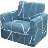Comart - Copripoltrona Fashion - Elasticizzata - Braccioli - Azzurro | Tessuto Elastico in Poliestere, Lavabile in Lavatrice, Cover Antiscivolo, Copertura Antimacchia e Antigraffio, Traspirante