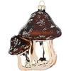 Magic, palline di Natale in vetro soffiato per albero di Natale, decorazioni per albero di Natale, decorazioni per albero di Natale, funghi di pietra, vetro, 9 cm, serie Shiny Chestnut