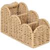 Wusejosapi Cesto Intrecciato Beige per riporre Oggetti, Organizer da Tavolo a 3 Scomparti, Cesto Intrecciato a Bordo Ondulato per scrivania Ufficio, Portaoggetti per Soggiorno e Trucco