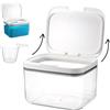 aghoer Contenitore detersivo polvere,Dispenser detersivo lavatrice,2.8L | Include etichetta,dosatore per detersivo e coperchio,Adatto per capsule di detersivo, detersivo e farina, Bianco trasparente