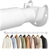 WEKIWGOT Asta Armadio Appendini Estensibile 43-135 cm con 2 Supporto (bianco) | Barra per Armadio, Camera, Doccia e Camper, Maxi Lunghezza Extra Large, Diametro Robusto