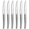 LOU LAGUIOLE - Set di 6 coltelli da bistecca - Jet - 18/0 in acciaio inox, finitura Textil - Lunghezza 224 mm