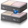 Boic 2 scatole portaoggetti da 40 l, pieghevoli, con coperchio, per vestiti, sotto il letto, armadio (grigio)
