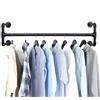 SanBouSi Asta appendiabiti a parete, tubo industriale, 115 cm, montaggio a parete, industriale, per camera da letto, soggiorno, colore nero