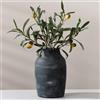 PORCER Vaso da fiori rustico in ceramica, stile Bohocotta, 18 cm, per decorazione domestica, soggiorno, tavolo, mensola, decorazione per camino, fattoria, nero