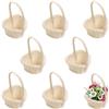 FDDU Cestini In Vimini Con Manico, 8 Pezzi Cestini Piccoli In Vimini, Contenitori Di Fiori per Matrimoni, Contenitori Da Canestri, Mini Canestri Di Rattan per Regali, Rustici, Matrimoni, Feste, Bianco