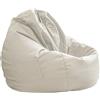 FANSU Copertura per Poltrona Sacco Puff Poltrona Senza Riempimento, Pouf Poltrona con Zip Poltrona a Sacco per Adulti e Bambini Interni, Casa, Soggiorno (110x120cm,Bianco)