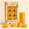 Ashlux Candele Tealight in Cera d'Api Naturale - Set 30 Pezzi Lumini Non Profumati Senza Fumo 4 Ore di Combustione in Contenitore Trasparente in Acrilico - Decorazione Casa Natale Matrimonio Spa Festa