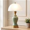 HvKvHvY Moderne lampade vintage da tavolo in ceramica, lampade da comodino retrò tradizionali, classiche lampade cinesi verdi per l'arredamento della casa, soggiorno, camera da letto(06)