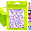 Plaphy 100 Sacchetti Mylar in Alluminio con Finestra e Zip(Verde,10,5x15cm) | Buste Mylar Ermetiche per Alimenti, Bustine con Foro di Sospensione per Confezionamento, Conservazione,Vendita al Dettaglio