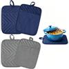fuhelu 4 Pezzi Presine da Cucina, Presine Cucina con Tasca Presine Resistenti Al Calore, Lavabili Accessori da Cucina per Cuocere Cucinare Tovagliette, 18x23cm Blu Scuro e Grigio