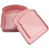 Wwyan Contenitori per sandwich rosa, a forma di toast, in plastica, per conservare il pane in famiglia o in cucina (13 x 12,3 x 3,7 cm)