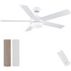 CJOY Ventilatore da Soffitto con Lampada e Telecomando 132 cm Bianco 5 Pale | Plafoniera con Ventilatore Reversibile Camera da Letto Soggiorno, LED Ventilatore da Soffitto Silenzioso Estate Inverno