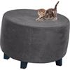 MCNDSI Copripouf Copri Ottomano Rotondo 40x40/50x50/60x60/80x8090x90 Fodera Per Poggiapiedi Elasticizzato Sgabello Copri Pouf Velluto Divano Anti-Slip Spessa Jacquard Sfoderabile Lavabile Lavatrice ( Color :