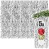 COM-FOUR® 5x tinsel, ghirlanda di tinsel color argento per Natale | decorazioni per l'albero di Natale - tenda in tinsel con fili ondulati
