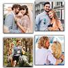 LaboratorioRadice Foto su tela personalizzata con 4 foto su tela Set Asso cm. 60x60 diviso su 4 pannelli in legno - Idea Regalo Dimensione cm. 60x60 personal