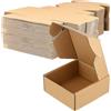 SENJEOK 40 scatole regalo in cartone marrone, 12 x 12 x 5 cm, facili da montare, quadrate, per regali di festa, compleanni, feste