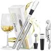 Minnhua 6 in 1 Refrigeratore per Bottiglie Vino,2 Asta di Raffreddamento+1 Raffreddamento+ 1 Cavatappi da cameriere + 1 Tappo per Vino con Pompaggio a Vuoto + Versatore in Acciaio Inossidabile
