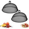 BEAZOOM Set di coperture per alimenti in metallo progettate per uso esterno, proteggono i pasti dalle mosche durante picnic e feste (TWO nero)