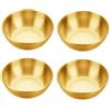 Trayneel 4 piattini in acciaio inox per salse, ciotole, antipasti, piatti compatti da 8,2 cm, per servire salse, snack, noci, caldi, freddi, impilabili, lavabili in lavastoviglie (oro)