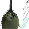 TYFGRT 1 Borsa Per Il Pranzo Con Coulisse, 1 Set Di Stoviglie, Design Pratico, Leggero E Facile Da Trasportare, Adatto Per Cene All'Aperto, Adatto A Studenti E Appassionati Di Outdoor.