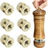 ROLMZJX 6 Pezzi Manopola di ricambio per macinino pepe, parti di ricambio per macinini manuali di sale, pepe e spezie (Manopola M5)