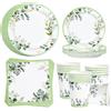 Frigg Stoviglie per Feste di Compleanno Verde, 96 Pezzi Piatti Festa Compleanno Verde Salvia, Piatti Carta Tovaglioli Bicchieri per Compleanno Decorazioni Baby Shower Bambino Matrimonio Battesimo, 24 Ospiti