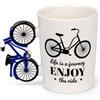 MIJOMA TAZZA CON MANIGLIA BICICLETTA - 400ML TAZZA IN DOLOMITE BICICLETTA CIRCA 12X9 COLORE ROSSO O BLU CASO