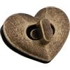 Jwthee Chiusura a Girevole a Forma di Cuore, 5 Set Chiusure a Girevole in Metallo Chiusura per Borsa Chiusure a Torsione Borsa Chiusura a Bottone a Girevole Chiusura a Chiusura Hardware (Bronzo antico)