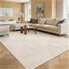 Enyhom Tappeto Salotto Pelo Corto, Classico Geometrico, Beige Arco, 200 x 300 cm