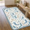 Generic Tappeto a tema oceano delfino costiero e stella marina 90 x 150 cm | Accenti stella marina, motivi barriera corallina, stile interno costiero, decorazione per la casa nautica