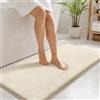 Sour Lemon Tappetino da bagno antiscivolo, 60 x 150 cm, assorbente, in | Tappeto da bagno lavabile, morbido e soffice, per doccia, vasca da bagno, WC, crema
