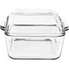 NORDIC SCHILLER Pirofila in vetro borosilicato con coperchio, 17 x 15 x 7 cm, resistente al calore, per forno e friggitrice ad aria calda, adatta per microonde e friggitrice ad aria calda
