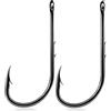 9KM DWLIFE 50 pz ami da pesca a doppio ardiglione con gambo lungo | Ami da esca in acciaio ad alto carbonio offset con occhiello chiuso per montature, accessori pesca per acqua dolce e salata