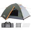 Gysrevi Tenda Campeggio 2 in 1, Doppia Porta, Impermeabile,2-3 Persone | Copertura Antipioggia, Pavimento 3000mm, Rete Ventilazione, Facile Montaggio, Pieghevole 44cm, Conviene Escursioni