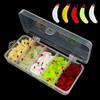 WQNNQW Esche artificiali a forma di pesce, 50 pezzi, accessori da pesca | Esche per trote, vermi in plastica, esche da pesca in scatola, esche da pesca per trota, crappie, pane, vermi, 2 cm