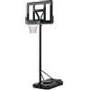 GYMAX Canestro Basket Esterno, Sistema di Canestro Regolabile in Altezza 230-305 cm con Base Riempibile, Scheda Antirottura, Ruote, Porta Pallone, Canestro da Basket Portatile per Adulti e Giovani