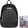 Seven Zaino Scuola Dual MADE OF STARS, Doppio Scomparto, Nero, 32 L, Tasca attrezzata, Tasca porta pc, Bambina, Ragazza Diario Datato Scuola 12 Mesi, 13,6 x 18,3 cm, 352 Pagine