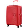 American Tourister Soundbox Trolley da stiva, 67 cm | Rosso Corallo, trolley rigido espandibile, 67H x 46W x 29D cm, 71.5/81 L, 3.7 kg, con lucchetto TSA