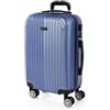ITACA - Bagaglio A Mano Rigido Leggero Bagaglio A Mano 55X40X20 con 4 Ruote Silenziose Trolley Cabina Viaggio Aereo Ergonomico Durevole. Compatibile Ryanair, Blu zaffiro