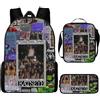 Generisch Penggen KATSEYE - Set di 3 zaini per la scuola, con borsa per il pranzo e astuccio, per ragazze e ragazzi, 42 x 28 x 12 cm, leggero, stile K-Pop, per scuola e tempo libero, 35, media, Zaino