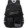 Amythe Zaino Scuola Media Superiore per Ragazzo, Zaino Elementari Ergonomico Impermeabile Leggero, Zaino Casual Grande Ado con Compartimento per PC 15.6, Rientro a Scuola, Nero