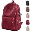 Generic Polka Dot Backpack,Lightweight Foldable Polka Dot Backpack，Red | Fashion Nylon Large Capacity Polka Dot Bookbag,Women Cute Backpack,Gift for Ladies,Casual Travel Daypack