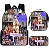 Generisch Penggen KATSEYE - Set di 3 zaini per la scuola, con borsa per il pranzo e astuccio, per ragazze e ragazzi, 42 x 28 x 12 cm, leggero, stile K-Pop, per scuola e tempo libero, 33, media, Zaino