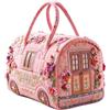 VINGVO Borsa Hippie Bus Hippie Van Quilted Duffle Bag Portatile Hippie Bus Borsa da Viaggio Boho Borsa Weekend con Ricamo per Brevi Viaggi Vacanze Party 45 x 22 x 22 cm Grande Capacità, a, 45 x 22 x 22 cm