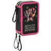 KPop Demon Hunters Astuccio Scuola 3 Zip Nero - Astuccio Triplo Morbido con Scomparti per Ragazzi e Ragazze, Portapenne Capiente per Scuola Elementare e Media