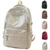 Generic Polka Dot Backpack,Lightweight Foldable Polka Dot Backpack，White | Fashion Nylon Large Capacity Polka Dot Bookbag,Women Cute Backpack,Gift for Ladies,Casual Travel Daypack