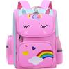 Lxing Zaino scuola unicorno, arcobaleno e cuori, borsa libri per ragazze